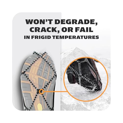 Yaktrax Walk Traction Cleats - 360-Degree Grip on Snow, Ice, & Multi-terrain Surfaces - Elastic Outer Band w/ Easy-On/Off ...