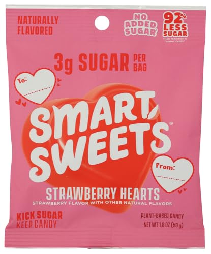 Smart Sweets, Valentine's Day Strawberry Heart Gummy Candies, 1.8 Ounce