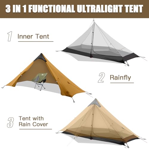 Night Cat Ultralight Tent 1 Person for Professional Backpacker Hiker 2 LBS Only Lanshan Backpacking Bivvy Ground Tent Heav...