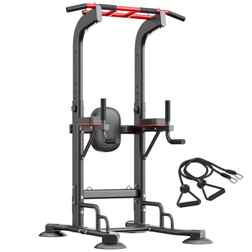 SogesHome Pull Up Bar and Dip Station, Heavy Duty Adjustable Home Gym Equipment for Strength Training, Multifunctional Wor...