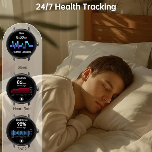 Smart Watch for Men Women(Answer/Make Calls), Smartwatch Built-in AI Voice, 1.27" HD Fitness Tracker with Heart Rate/Slee...