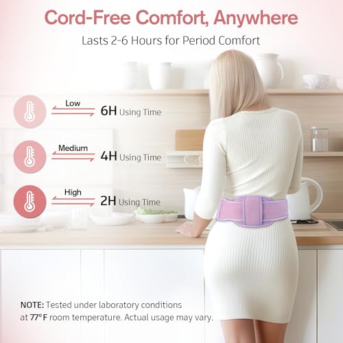 Comfytemp Portable Belly and Back Heating Pad for Period, FSA Eligible HSA Cordless Dual-Zone Menstrual Heating Pad Wearab...