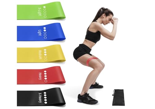 Resistance Bands Set for Workout – 5 Pack Durable Loop Exercise Bands for Strength Training, Physical Therapy, Yoga, Pilat...