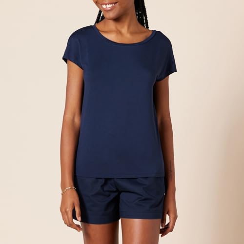 Amazon Essentials Womens Jersey Regular-Fit Short-Sleeve Boat-Neck T-Shirt