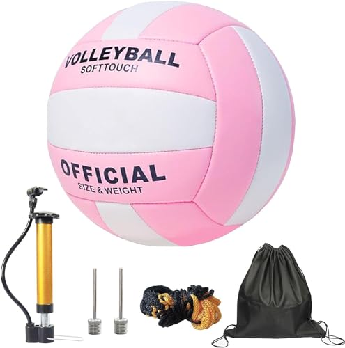 ZLY Volleyball,Official Size 5 Volleyballs for Indoor Outdoor,Soft Touch Volleyballs for Beach Play Pool Training Game wit...