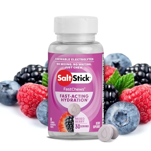 SaltStick Electrolyte FastChews - 60 Mixed Berry Chewable Tablets - Salt Tablets for Running and Hydration, Electrolyte Ch...