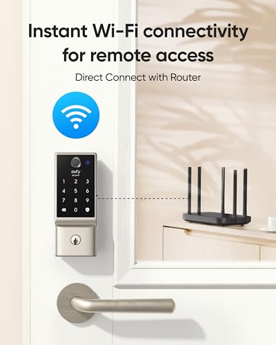eufy Security Smart Lock C220, Fingerprint Keyless Entry Door Lock, Built-in Wi-Fi, App Remote Control, Front Door Smart D...