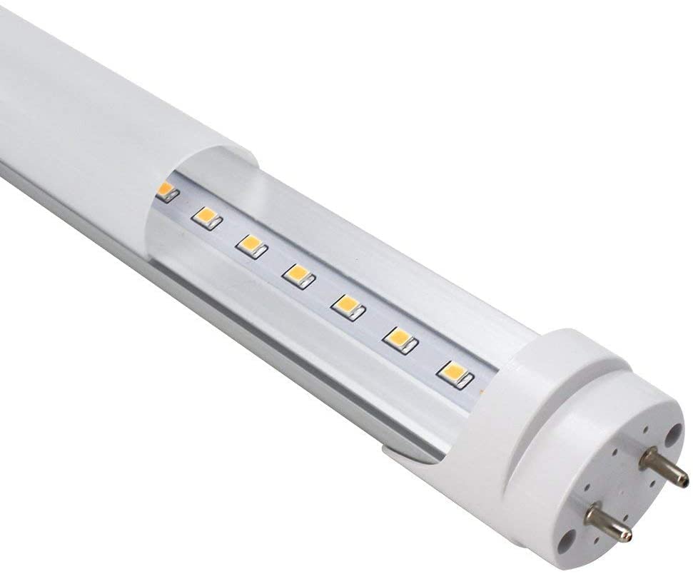 Lightingwill Led T8 Light Tube 2Ft  Warm White 3000K-3500K  Dual-End Powered Ballast Bypass  1000Lumens 10W 4W Fluorescent Equivalent  Frosted Cover  Ac85-265V Lighting Tube Fixtures  1 Pack