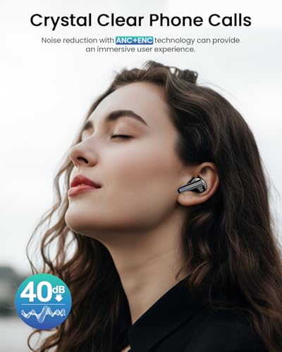 ZIUTY Wireless Earbuds Bluetooth Headphones, ANC/ENC Noise Cancelling, Ear Buds with Multifuntional Touch Screen, 40H Ster...