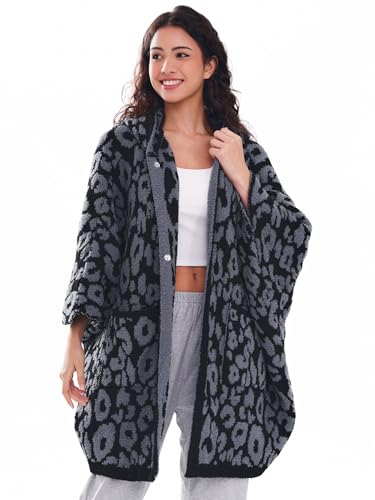 WDCOZY Wearable Blanket Hoodie Poncho Throw Comfy Soft Warm Cape Shawl Cozy Cloak Wrap Hooded with Sleeves For Women Adults