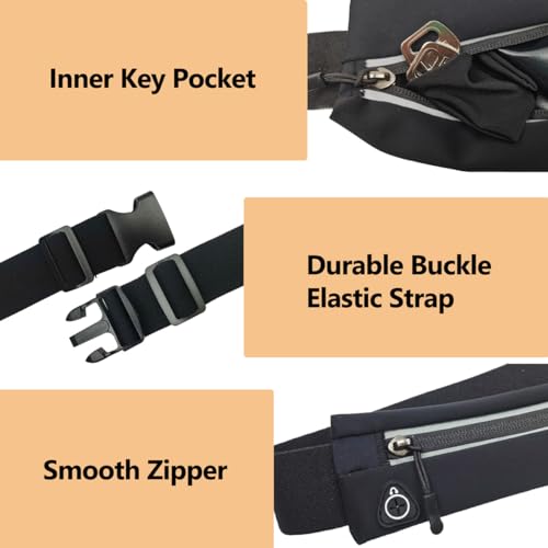 Slim Running Belt Fanny Pack for Men Women, Running Phone Holder Runners Pouch Waist Pack for Workout, Money Belt, Running...