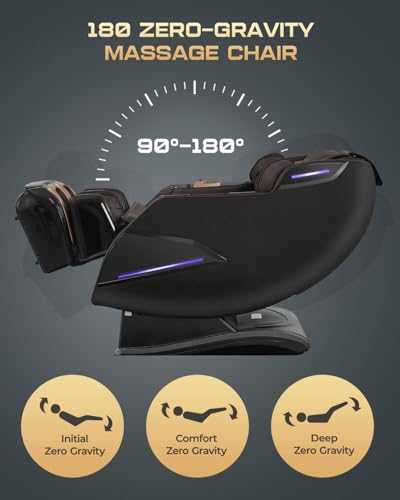 4D Massage Chairs Full Body,Zero Gravity SL-Track Shiatsu Massage Chair Recliner,Core Heating,20 Massage Techniques,Deep Y...