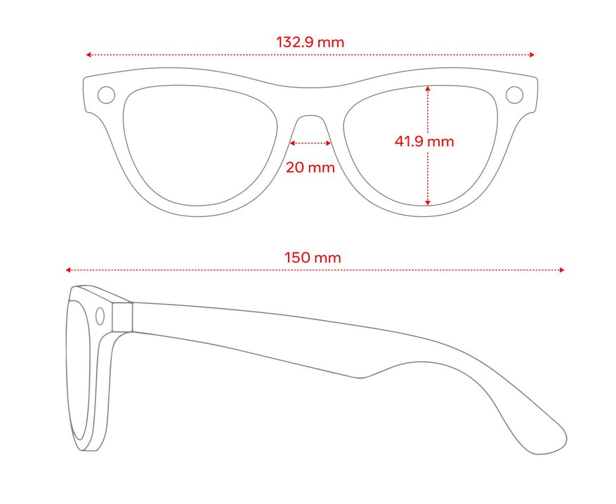 Meta Ray-Ban Glasses, Skyler, Shiny Black Frames, Cerulean Blue Transition Lenses