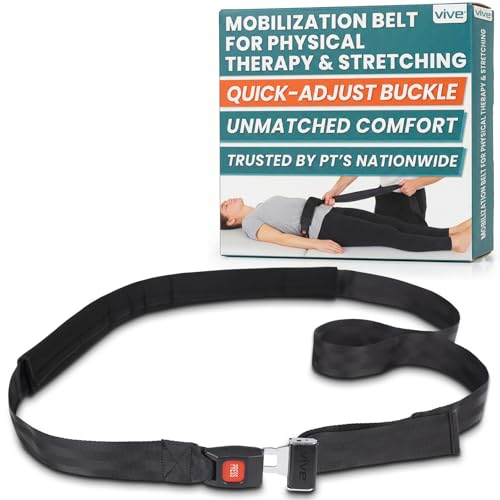 Vive Mobilization Belt for Physical Therapy with Buckle - Manual Traction Stretching Band - PT Traction Strap Belt for Str...