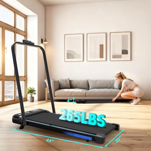 3 in 1 Under Desk Treadmill with Incline, Compact Electric Foldable Walking Pad Treadmill, 2.5HP Mini Workout Equipment wi...