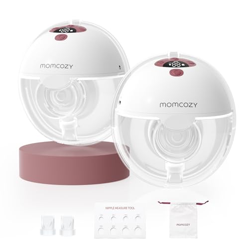 Momcozy M5 Lite Hands-Free Wearable Breast Pump, DoubleFit Flange for Baby-Like Comfort, 3 Modes & 9 Suction Levels, No Fl...