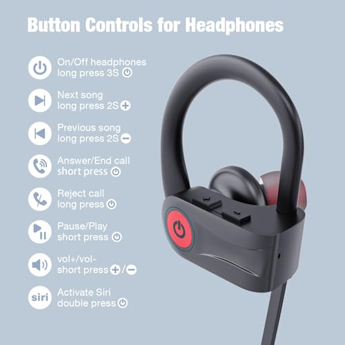 Boean Bluetooth Headphones, Wireless Headphones with 16 Hours Playtime Bluetooth 5.3 Wireless Earbuds HD Deep Bass Stereo ...