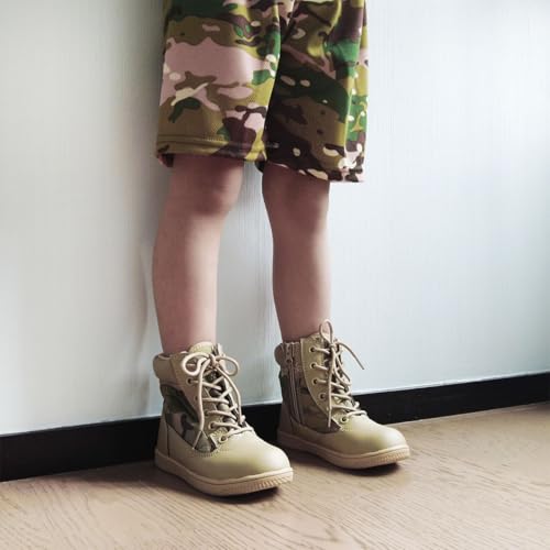 zpllsbratos Boys Girls Outdoor Ankle Hiking Boots Trekking Walking Shoes Military Work Combat Jungle Boots