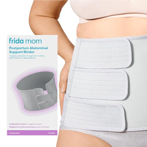 Frida Mom Belly Binder, Postpartum Essentials for Natural and C-Section Recovery, Adjustable Compression Wrap, After Birth...
