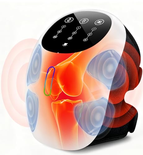 SPATOES Cordless 360° Knee Massager with 1-Second Heat & Red Light Therapy for Joint Pain Relief, 3 Intensities Ideal for ...