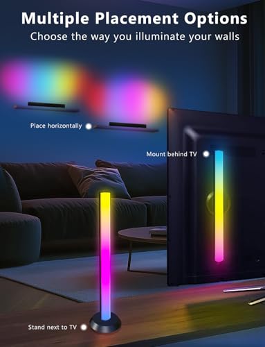 Smart LED Light Bars, RGB Light Bar, 14 Inches TV Backlights with Scene and Music Modes, Smart Light Bars with Multiple Pl...
