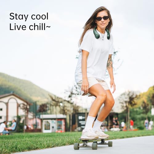 JISULIFE Portable Neck Fan, Hands Free Bladeless Fan, 5 Speeds, 4000 mAh Battery Operated Wearable Personal Fan, Twistabl...