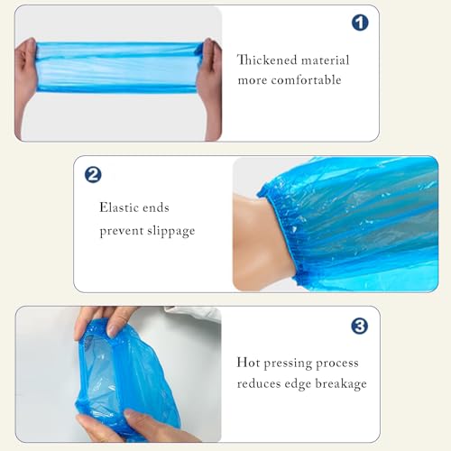 PEFAVPRO 200 PCS Disposable Arm Sleeves, Plastic Sleeves to Cover Arms for Cleaning, Repairing, Painting and Tattooing