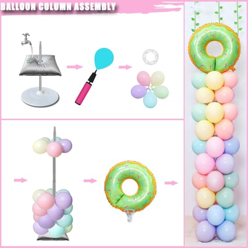 DECOJOY Balloon Column Stand Set of 2, Adjustable 7 Feet Ballon Arch Stands with Bases for Floor, Tall Baloon Tower Pillar...