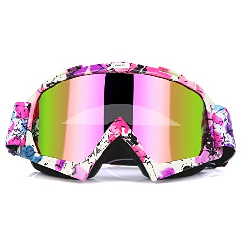 JAMIEWIN Motocross Goggles - ATV Dirt Bike Motorcycle UTV MX Offroad Riding Goggles with Anti UV, Dustproof, Anti Fog Lens...