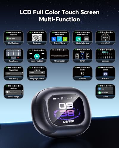 AI Translation Earbuds 144 Languages Real-Time 2-Way Voice Translator Earphones, Bluetooth 5.4 OWS Open-Ear Comfort, Hi-Fi...