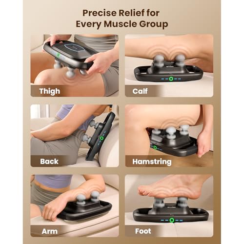 BOB AND BRAD A1 4-Head Massage Gun Deep Tissue, FSA Eligible/HSA Eligible, 4X Pain Relief Efficiency, Replaceable Massager...