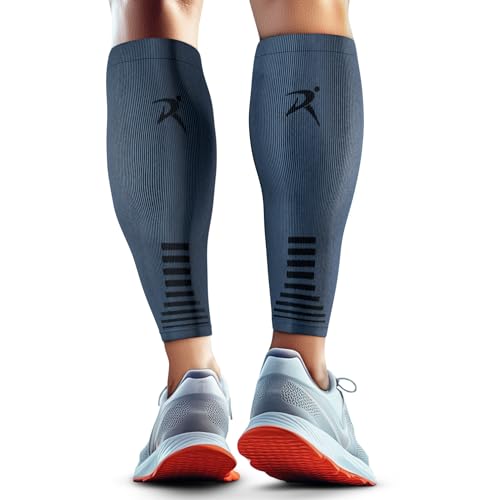 Rymora Calf Compression Sleeves Men Women - Leg Compression Sleeve Footless Socks - Shin Splint Relief Fitness Running