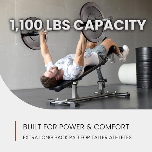 Finer Form Semi-Commercial Decline Sit Up and Flat Weight Bench. Adjustable Fitness Equipment and Exercise Bench for Abs, ...