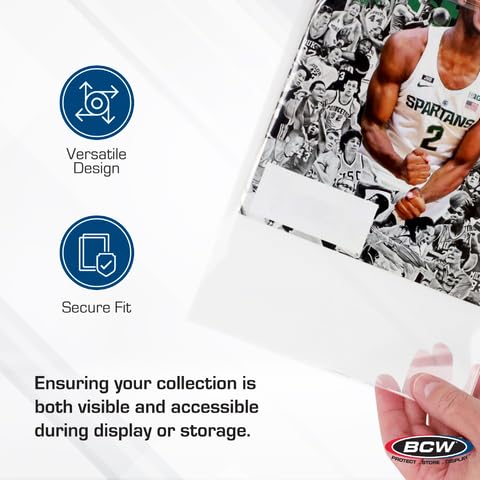 BCW Magazine Bags - 1 Pack of 100 | Acid-Free, Crystal Clear Polypropylene Sleeves for Archival-Quality Storage of Collect...