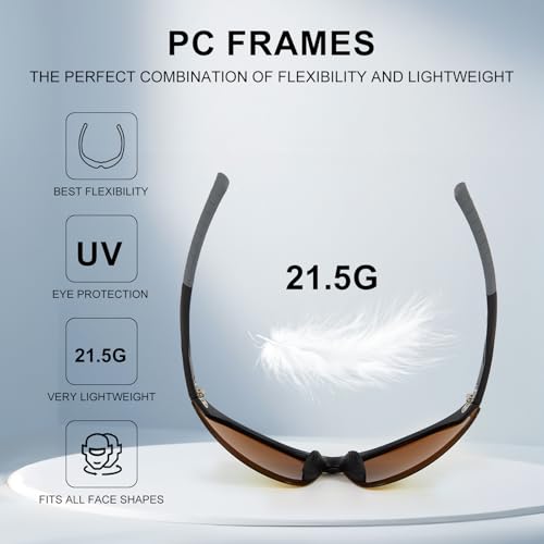 GoLight Polarized Sports Sunglasses for Men & Women – UV400 Protection, Anti-Glare for Running, Fisfing, Cycling, Driving