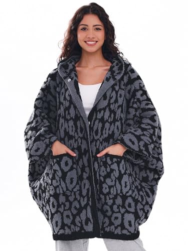 WDCOZY Wearable Blanket Hoodie Poncho Throw Comfy Soft Warm Cape Shawl Cozy Cloak Wrap Hooded with Sleeves For Women Adults