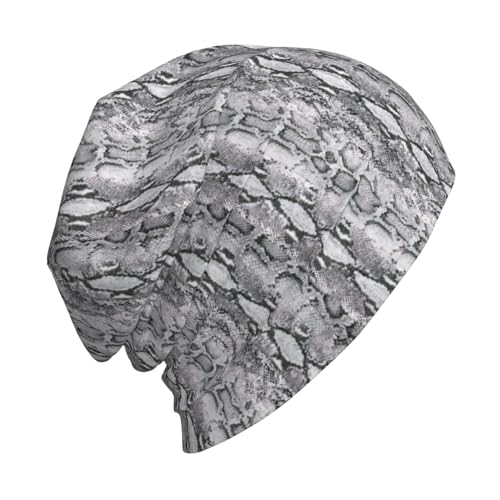 sackhg Snake Skin Black and White Print Winter Beanie Hat Men Women Soft Lightweight Thermal Cap for Outdoor Skiing Wear
