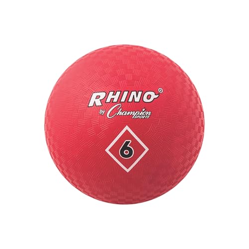 Champion Sports Playground Ball – High-Bounce 2-Ply Construction, Durable Red Ball for Throwing, Catching & Kicking - Mult...