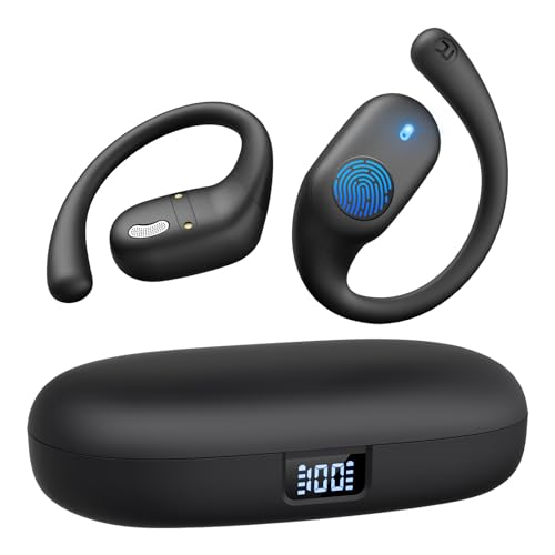 Eigsupia Open Ear Headphones, Bluetooth Headphones 5.3 Sports with Smart Digital Display, 36H Playtime, IP54 Waterproof, W...