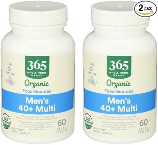 Whole Foods Market, Vitamin Multi Mens Food Cultured 40 Plus, 60 Count (Pack of 2)