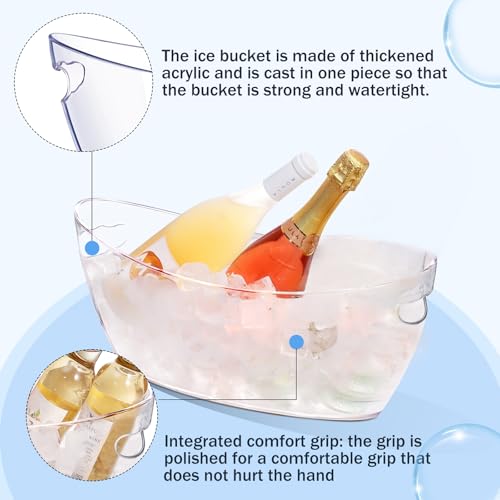 Ice Bucket 2 PCS, Thickened Ice Buckets for Parties, Mimosa Bar Supplies Beverage Tub for Champagne Beer Sparkling Wine Co...