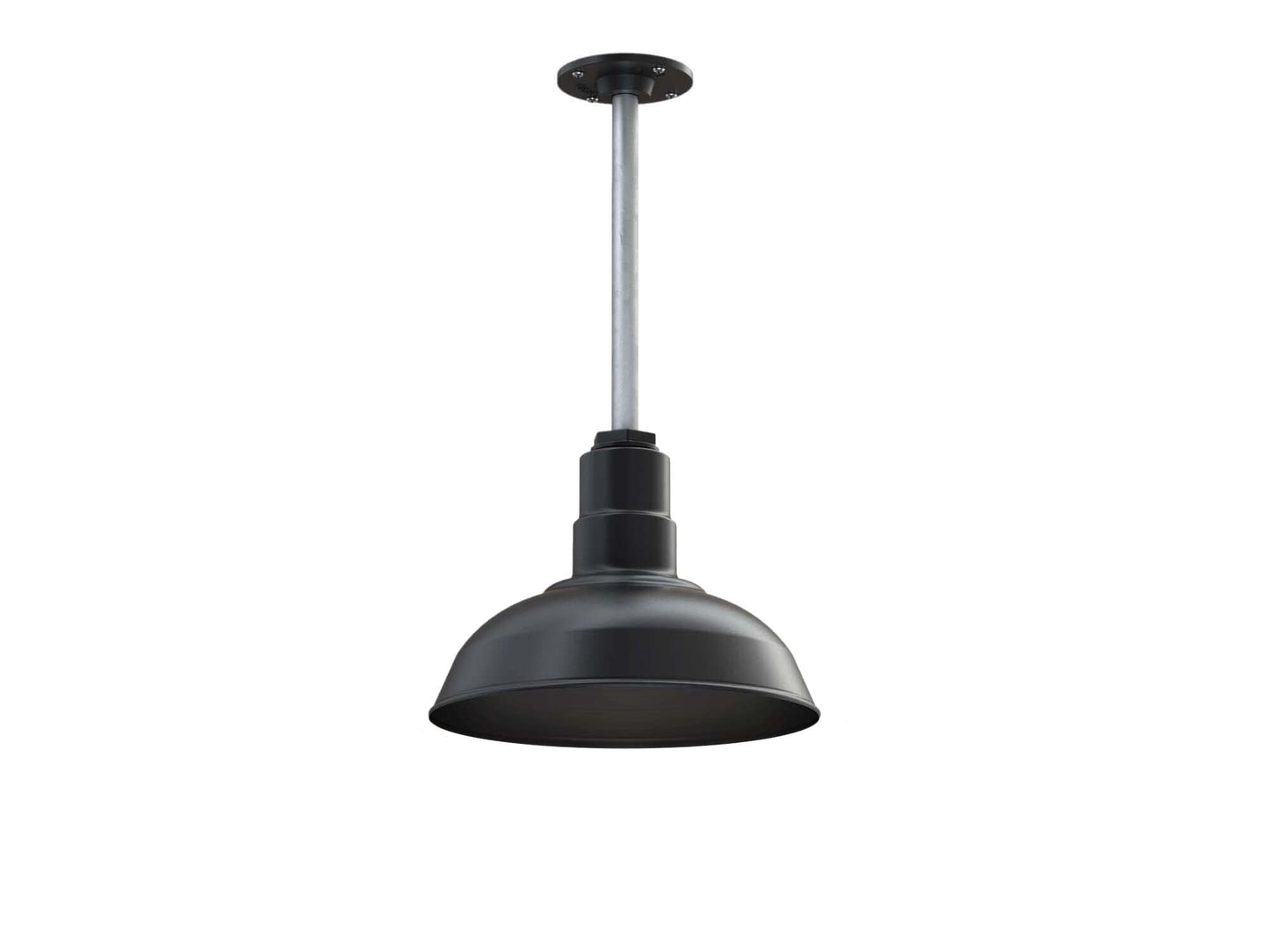 Steel Lighting Co. Barn Light Pendant | 12in Dome | Heavy Duty Alloy Steel | Matte Black