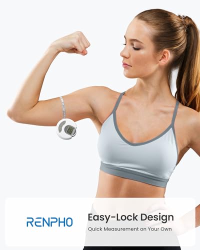 RENPHO Scale for Body Weight & Smart Tape Measure, Non-Bluetooth Solar-Powered Digital Bathroom Scale Charged by Sunlight/...