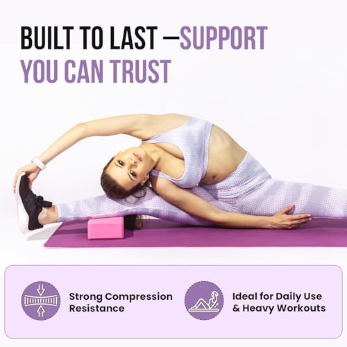 MHW - LIVE WELL EVA Foam Yoga Block, High Density Foam Exercise Block - Lightweight Pilates Block - 9.06 x 5.91 x 2.95 Inc...