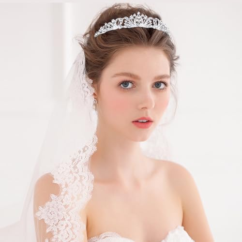 TOBATOBA Silver Tiara Crowns for Women Girls Wedding Tiara Princess Tiara for Wedding Prom Quinceanera Birthday Crown Hall...