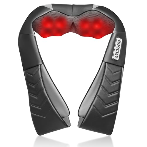 Shiatsu Neck and Back Massager, Electric shoulder Massager with Heat, Deep Tissue Kneading Massage for Pain Relief, Idea G...
