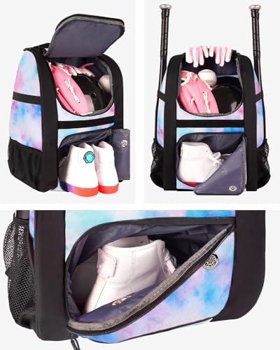 MATEIN Softball Bag, Lightweight Baseball Backpack with Shoe Compartment, Baseball Bag with Fence Hook for TBall Bat & Equ...