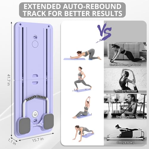 JANUA Pilates Board - Pilates Reformer Set, Multi-Purpose Foldable Pilates Reformer Board for Home, 5 in 1 Pilates Sliding...