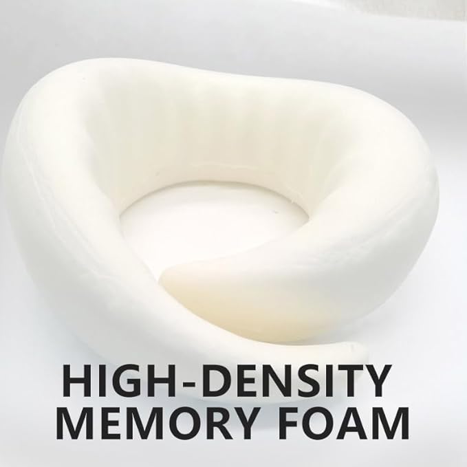 2024 Memory Foam Neck Pillow 360 Degree Neck Support Travel Pillows for Airplanes and Long Flight Travel Neck Pillow (Black)