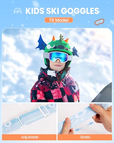 OutdoorMaster Kids Ski Goggles OTG Snowboard Goggles with 100% UV Protection Kids Snow Goggles for Boys Girls Toddler